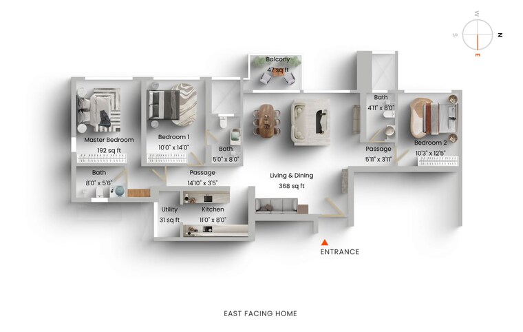 Floor Plan, runwal-bliss 3 Bedroom 1249 Sq.Ft. Apartment In Kanjurmarg East Mumbai 9114005