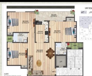 Floor Plan in 3 BHK Builder Floor at Chattarpur – for Sale