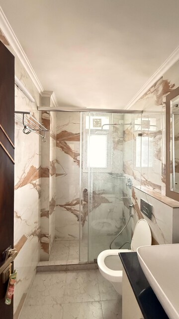 Bathroom in 4 BHK Builder Floor at Bhawna Apartment, Sector 43 – for Rent