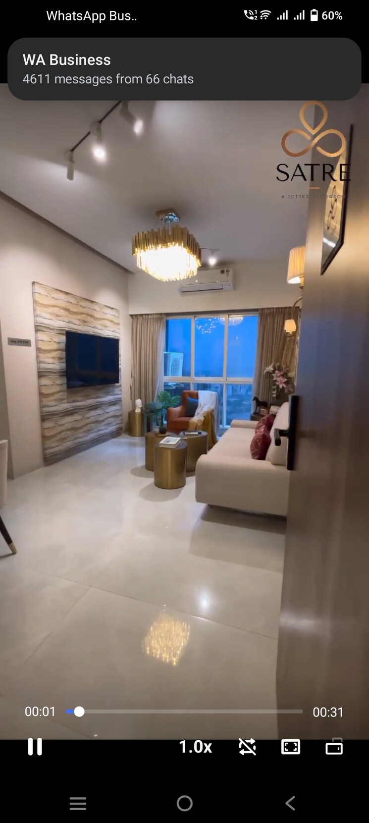 Living Room, satre-happynest 2 Bedroom 626 Sq.Ft. Apartment In Kanjurmarg East Mumbai 9115157