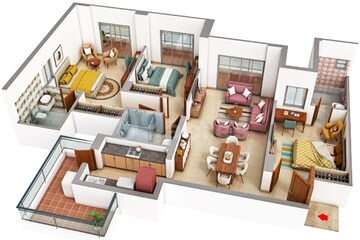 Floor Plan in 3 BHK Apartment at Eldeco La Vida Bella, Sector 12 Greater Noida – for Sale