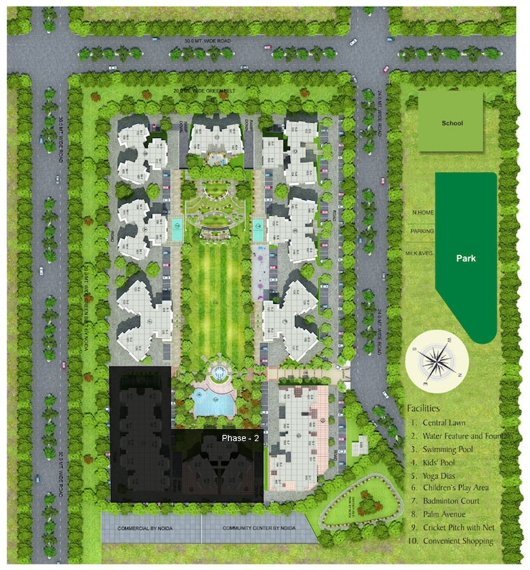 Master Plan, gaur-grandeur 2 Bedroom 1246 Sq.Ft. Apartment In Sector 119 Noida 9115822