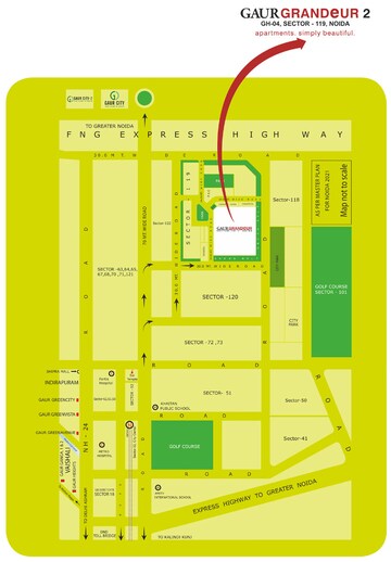 Floor Plan in 2 BHK Apartment at Gaur Grandeur, Sector 119 – for Sale