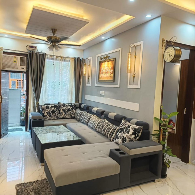 Living Room, dwarka mor 3 Bedroom 900 Sq.Ft. Builder Floor In Dwarka Mor Delhi 9116297