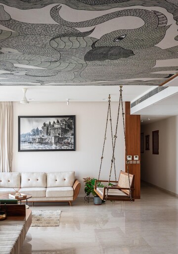 Living Room in 5 BHK Apartment at Lodha The Park, Worli – for Rent