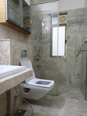 Bathroom in 3 BHK Apartment at Adani Ten BKC, Bandra East – for Rent