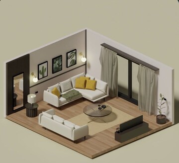 Living Room in 2 BHK Apartment at Anakaputhur – for Sale
