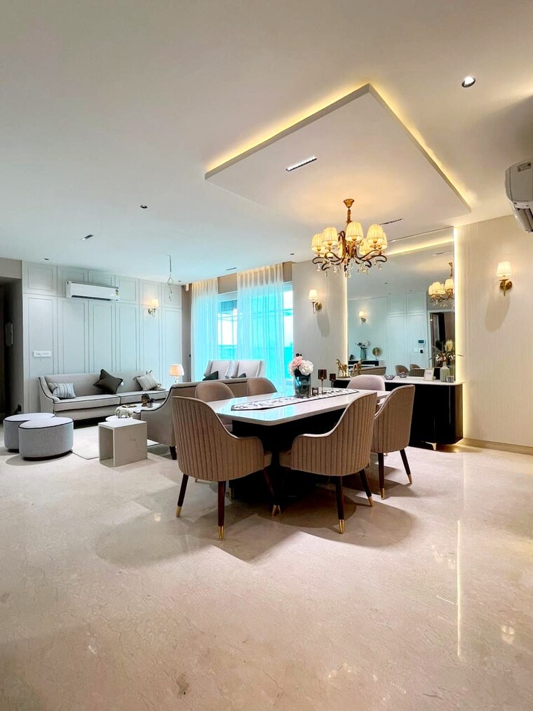 Living Room, maya-green-lotus-utsav 4 Bedroom 3130 Sq.Ft. Apartment In International Airport Road Zirakpur 9118877