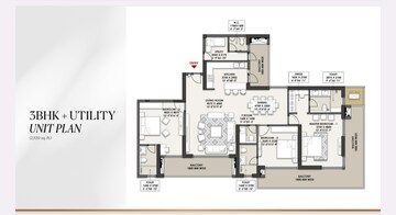 Floor Plan in 3 BHK Apartment at Landmark Skyvue, Sector 103 – for Sale