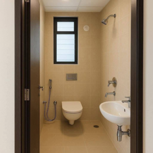 Bathroom in 2 BHK Apartment at Om Shivam Arjun, Kamothe Sector 31 – for Sale