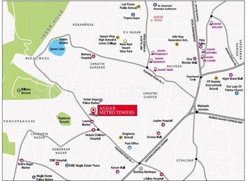 2 BHK Apartment – Map Location View at Ashar Metro Towers, Vartak Nagar - for Sale
