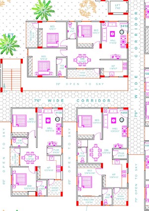 Floor Plan in 2 BHK Apartment at Gajularamaram – for Sale