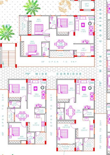 Floor Plan in 2 BHK Apartment at Gajularamaram – for Sale