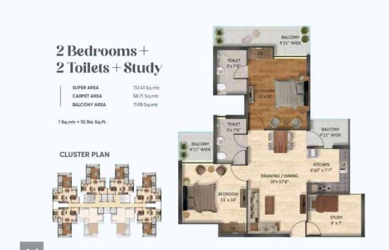 Floor Plan, victoryone-central 2 Bedroom 1210 Sq.Ft. Apartment In Sector 12 Greater Noida Greater Noida 9120956