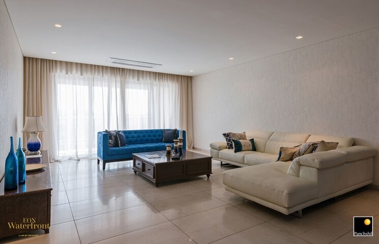 Living Room, panchshil-eon-waterfront-i 4 Bedroom 2600 Sq.Ft. Apartment In Kharadi Pune 9121243