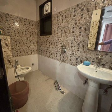Bathroom in 2 BHK Builder Floor at Saket Court Residential Complex, Pushp Vihar – for Rent