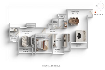 Floor Plan in 2 BHK Apartment at Lodha Aurum Grande, Kanjurmarg East – for Sale