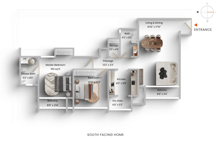 Floor Plan, lodha-aurum-grande 2 Bedroom 1336 Sq.Ft. Apartment In Kanjurmarg East Mumbai 9121882