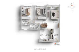 Floor Plan in 2 BHK Apartment at Kalpataru Radiance, Goregaon West – for Sale