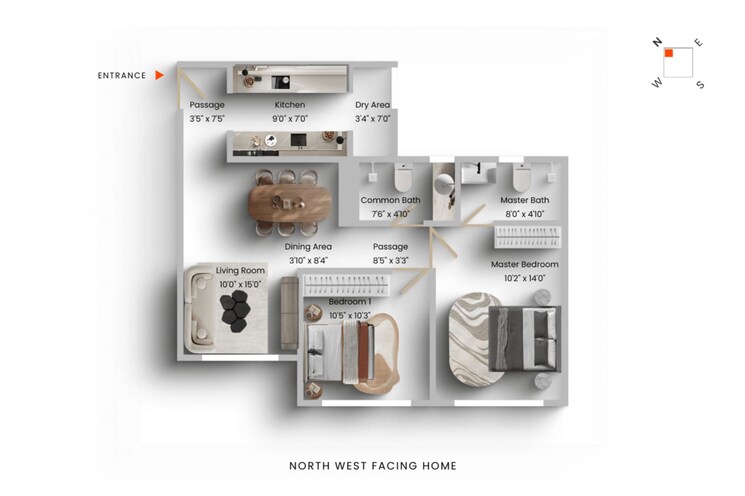 Floor Plan, shapoorji-pallonji-vicinia 2.5 Bedroom 764 Sq.Ft. Apartment In Powai Mumbai 9122003