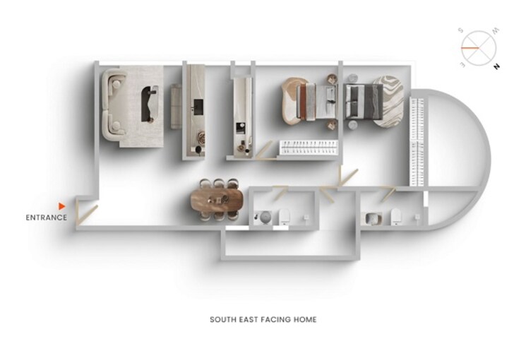 Floor Plan, godrej-platinum-mumbai 2 Bedroom 815 Sq.Ft. Apartment In Vikhroli East Mumbai 9123036