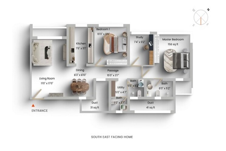 Floor Plan, kalpataru-aura 2.5 Bedroom 1100 Sq.Ft. Apartment In Ghatkopar West Mumbai 9123291