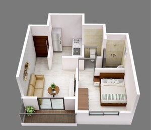 Floor Plan in 1 BHK Apartment at Rasayani – for Sale