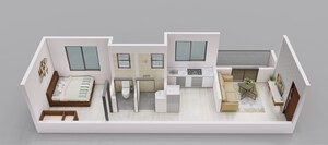 Floor Plan in 1 BHK Apartment at Rasayani – for Sale