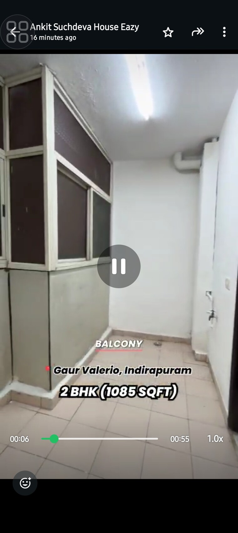 Balcony, gaur-valerio 2 Bedroom 1085 Sq.Ft. Apartment In Indrapuram Ghaziabad 9123944
