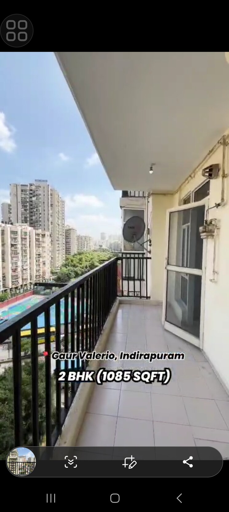 Balcony, gaur-valerio 2 Bedroom 1085 Sq.Ft. Apartment In Indrapuram Ghaziabad 9123944