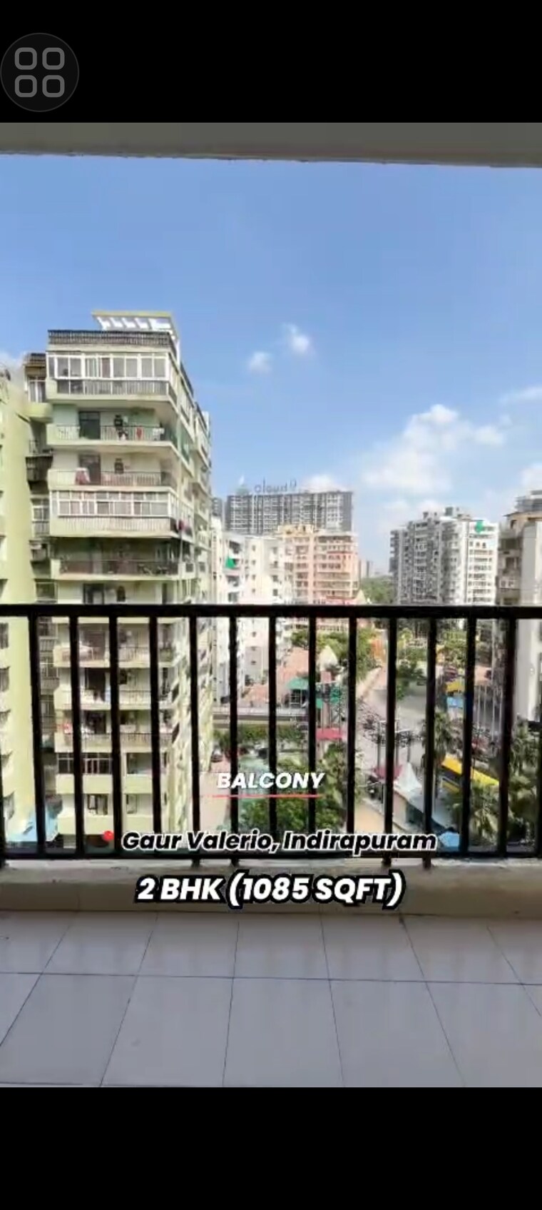 Balcony, gaur-valerio 2 Bedroom 1085 Sq.Ft. Apartment In Indrapuram Ghaziabad 9123944