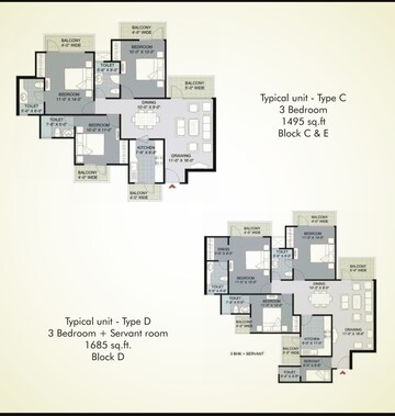 Floor Plan in 3 BHK Apartment at Parkwood Westend, Sector 92 – for Sale