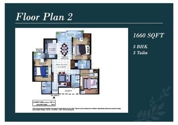 Floor Plan in 3 BHK Apartment at Earthcon Mega County, Kirsali Gaon – for Sale