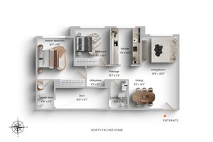 Floor Plan in 2 BHK Apartment at Hiranandani Atlantis, Powai – for Sale