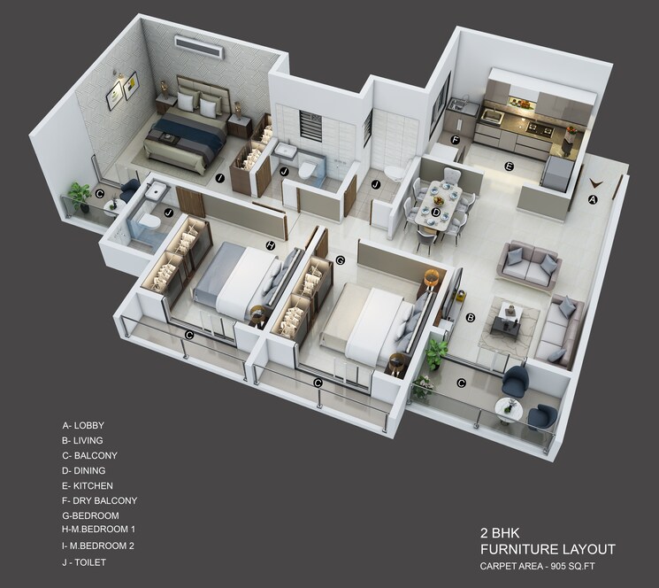 Floor Plan, silver-queenstown 2 Bedroom 4700 Sq.Ft. Apartment In Moshi Pune 9125957