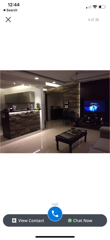 Living Room in 3 BHK Apartment at Gera Trinity Towers, Kharadi – for Rent