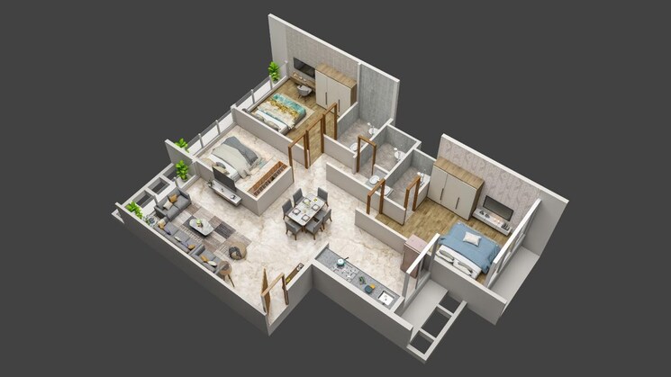 Floor Plan, bhagwati-luxuria 3 Bedroom 1120 Sq.Ft. Apartment In Kharghar Sector 19 Navi Mumbai 9127057