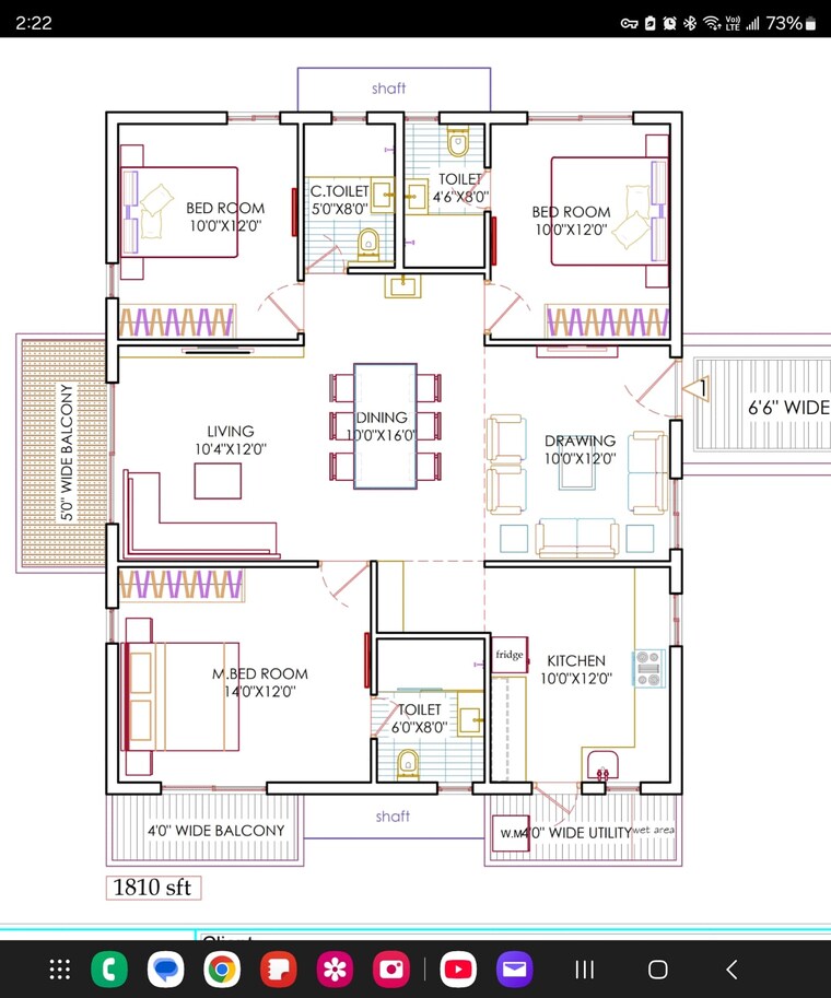 Floor Plan, gem-nakshatra 3 Bedroom 1820 Sq.Ft. Apartment In Kokapet Hyderabad 9127558