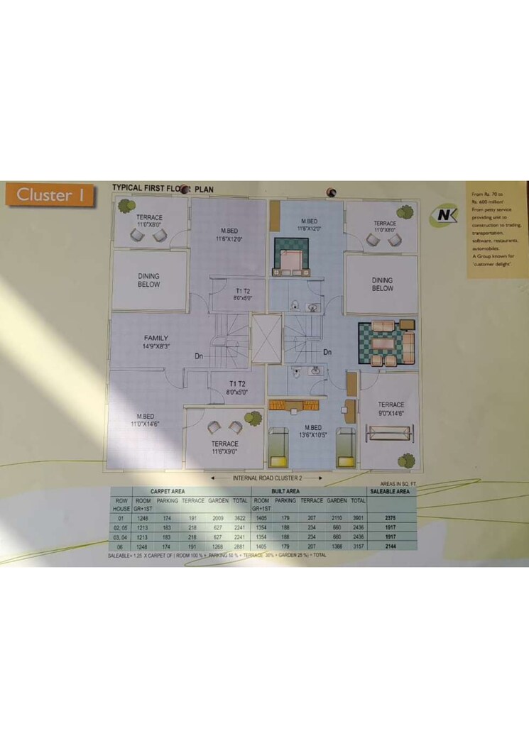 Master Plan, dsk-senorita 3 Bedroom 2200 Sq.Ft. Villa In Baner Pune 9128089