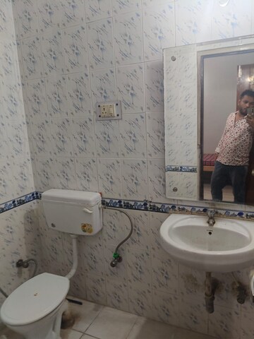 Bathroom in 2 BHK Builder Floor at Chattarpur – for Rent