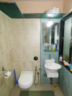 Bathroom in 3 BHK Apartment at Lakshachandi Heights, Goregaon East – for Sale