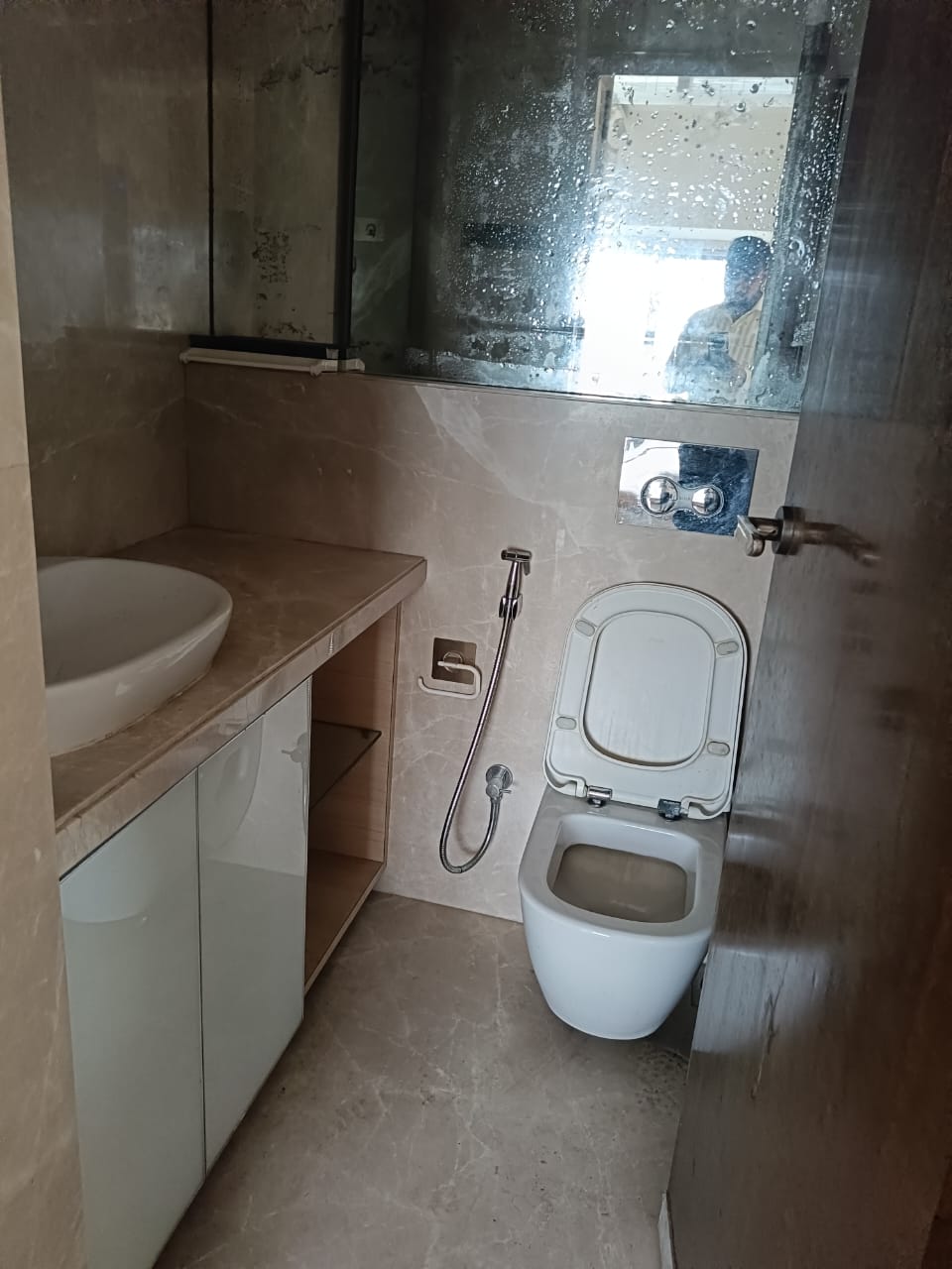 Bathroom in 2 BHK Apartment at Krishnamai Apartments, Worli – for Rent