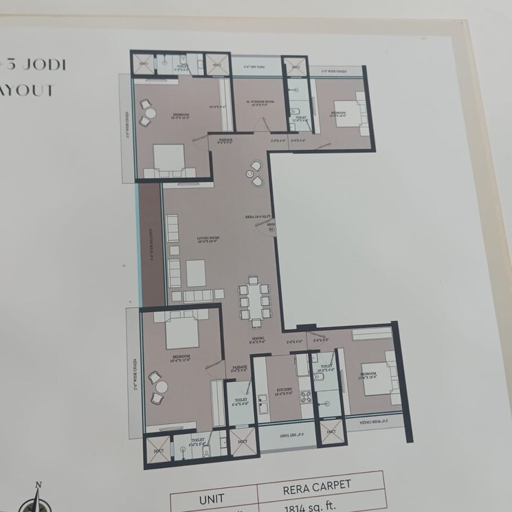 Floor Plan, earth-terrace 2 Bedroom 659 Sq.Ft. Apartment In Goregaon West Mumbai 9130426