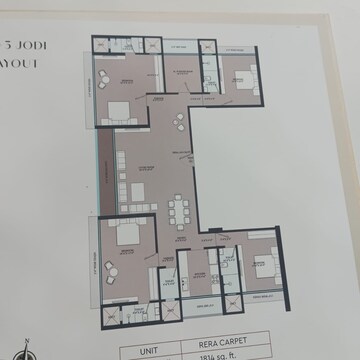 Floor Plan in 3 BHK Apartment at Earth Terrace, Goregaon West – for Sale