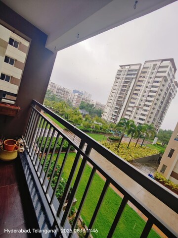 Balcony in 3 BHK Apartment at Rajapushpa Atria, Gachibowli – for Rent