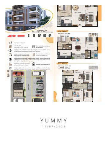 Floor Plan in 2 BHK Apartment at Karumandapam – for Sale