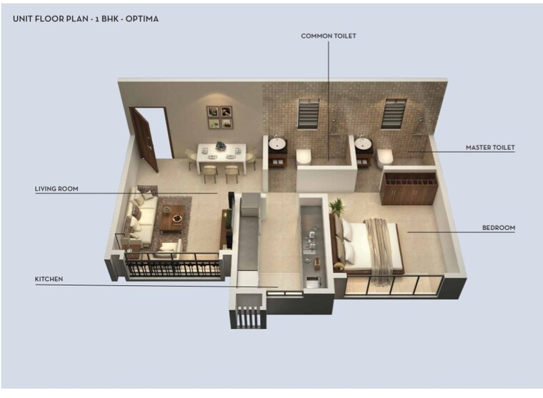 Floor Plan, royal-pristo 1 Bedroom 323 Sq.Ft. Apartment In Malad East Mumbai 9133552
