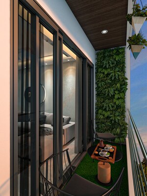 Building Lobby in 1 BHK Apartment at Harsh Trinity Oasis, Bapane – for Sale