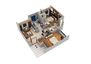 Floor Plan in 2 BHK Apartment at Naupada – for Sale