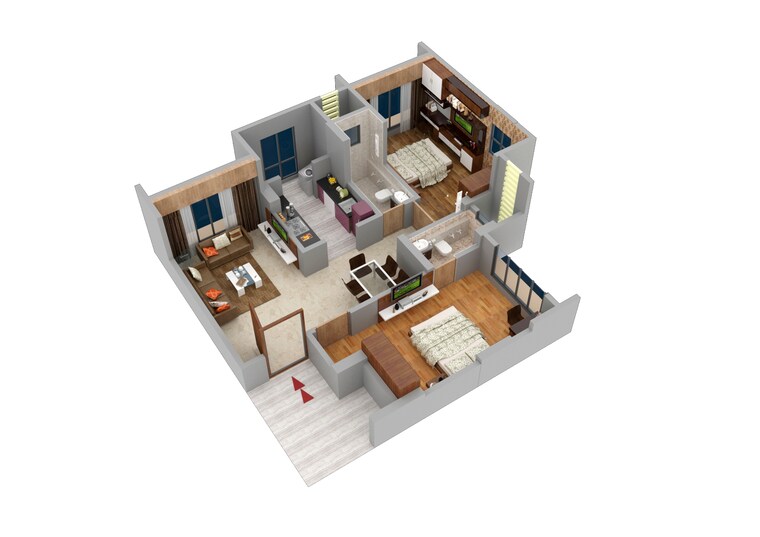 Floor Plan, naupada 2 Bedroom 780 Sq.Ft. Apartment In Naupada Thane 9134807